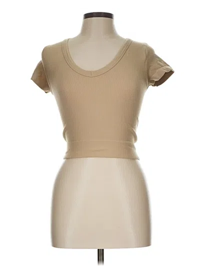 Pre-owned Fashion Nova Short Sleeve T-shirt In Tan