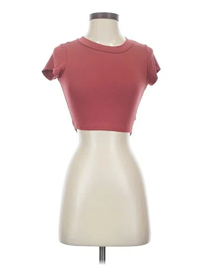 Pre-owned Fashion Nova Short Sleeve Turtleneck In Burgundy