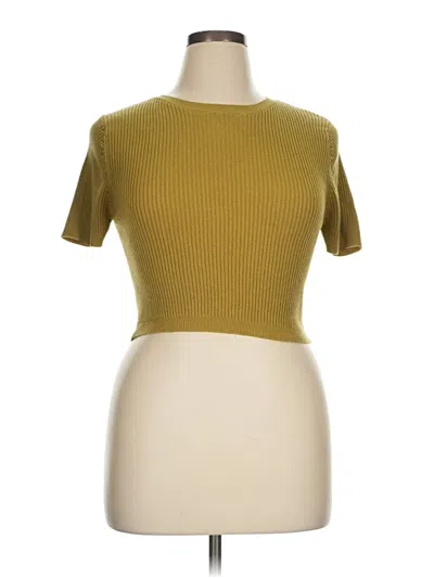 Pre-owned Fashion Nova Short Sleeve Turtleneck In Gold
