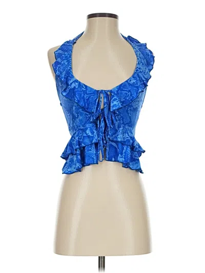 Pre-owned Fashion Nova Sleeveless Blouse In Blue