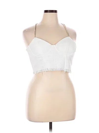 Fashion Nova Sleeveless Blouse In White