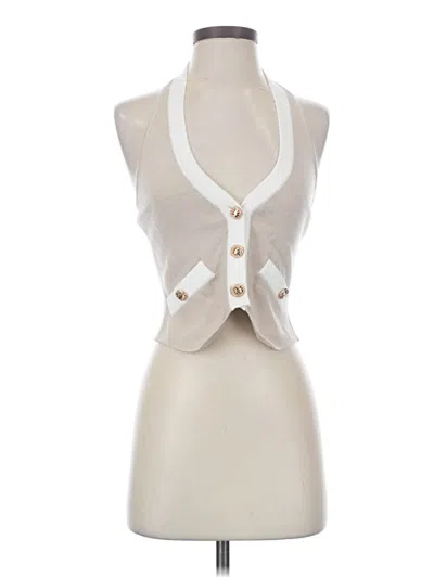 Pre-owned Fashion Nova Sleeveless Button Down Shirt In Ivory