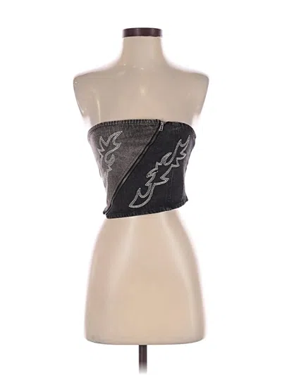 Pre-owned Fashion Nova Sleeveless Top Black Strapless Neckline Tops