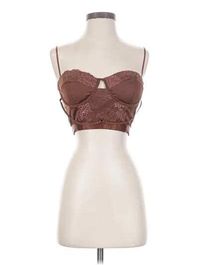 Fashion Nova Sleeveless Top Brown Sweetheart Neckline Tops
