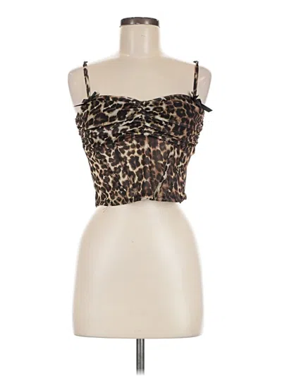 Fashion Nova Sleeveless Top Brown Sweetheart Neckline Tops