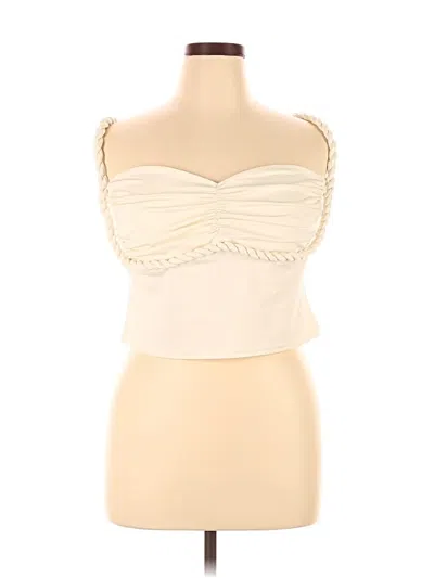 Pre-owned Fashion Nova Sleeveless Top Ivory Strapless Neckline Tops
