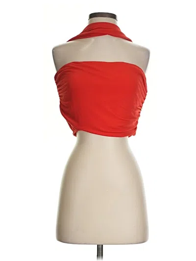 Pre-owned Fashion Nova Sleeveless Top Red Strapless Neckline Tops