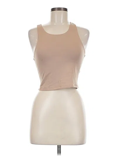 Fashion Nova Sleeveless Top Tan Halter Neckline Tops