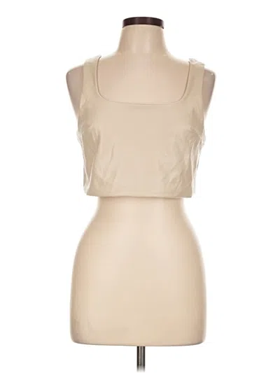 Fashion Nova Sleeveless Top Tan Sweetheart Neckline Tops