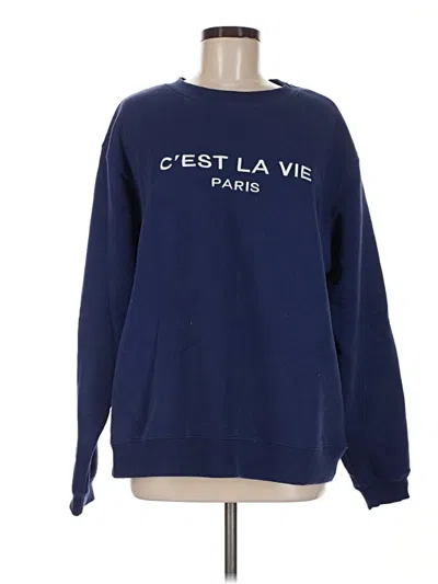 Pre-owned Fashion Nova Sweatshirt In Blue