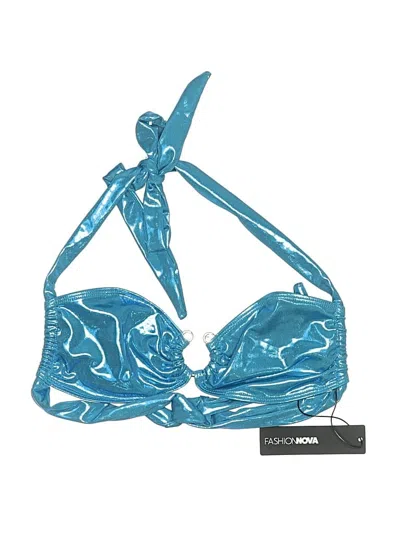 Fashion Nova Swimsuit Top Blue Swimwear