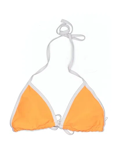 Fashion Nova Swimsuit Top Orange Color Block Pattern Swimwear