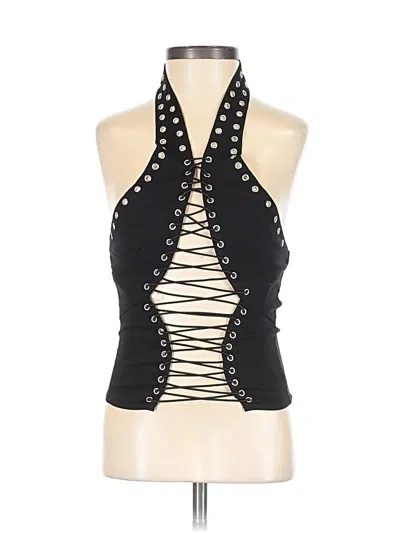 Fashion Nova Tank Top Black Halter Neckline Tops
