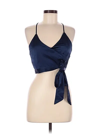 Fashion Nova Tank Top Blue Halter Neckline Tops