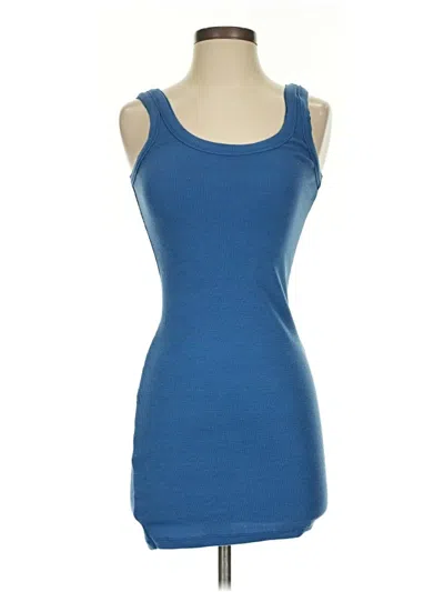 Pre-owned Fashion Nova Tank Top Blue Strapless Neckline Tops