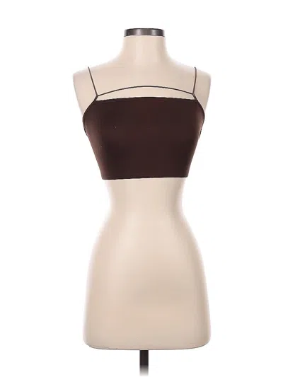 Pre-owned Fashion Nova Tank Top Brown Strapless Neckline Tops
