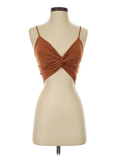 Pre-owned Fashion Nova Tank Top Brown Strapless Neckline Tops