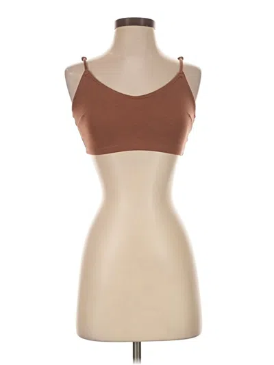 Pre-owned Fashion Nova Tank Top Brown Strapless Neckline Tops