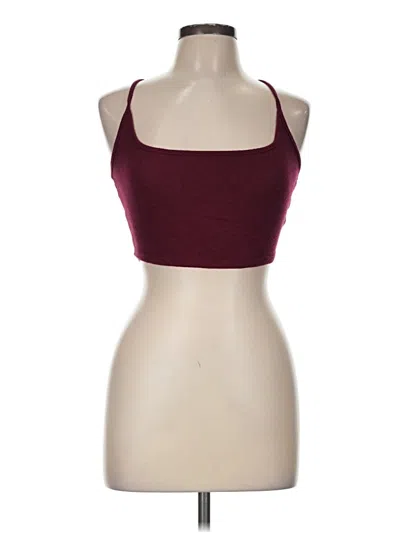Pre-owned Fashion Nova Tank Top Burgundy Halter Neckline Tops