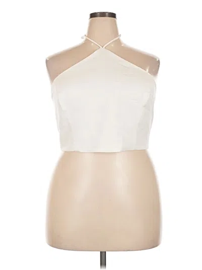 Fashion Nova Tank Top Ivory Halter Neckline Tops In White
