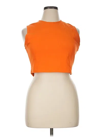 Pre-owned Fashion Nova Tank Top Orange Halter Neckline Tops