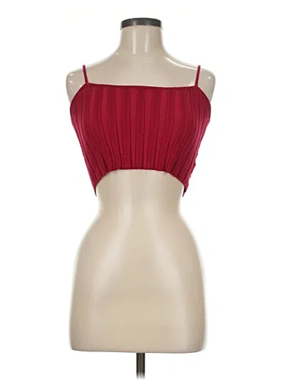 Pre-owned Fashion Nova Tank Top Red Strapless Neckline Tops
