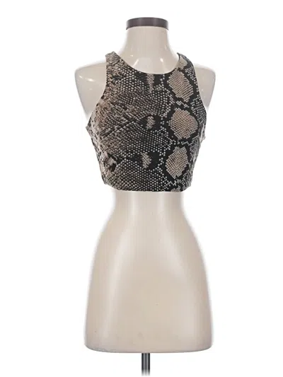 Pre-owned Fashion Nova Tank Top Silver Halter Neckline Tops
