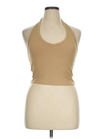 Pre-owned Fashion Nova Tank Top Tan Halter Neckline Tops