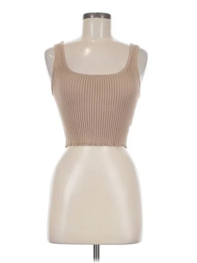Pre-owned Fashion Nova Tank Top Tan Strapless Neckline Tops