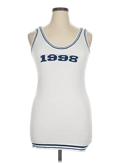Pre-owned Fashion Nova Tank Top White Halter Neckline Tops