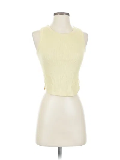 Pre-owned Fashion Nova Tank Top Yellow Halter Neckline Tops