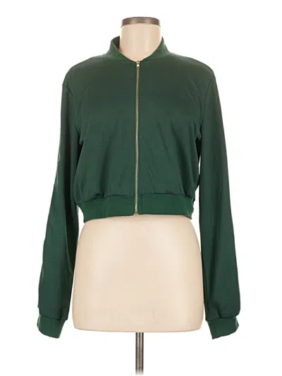 Pre-owned Fashion Nova Track Jacket In Green