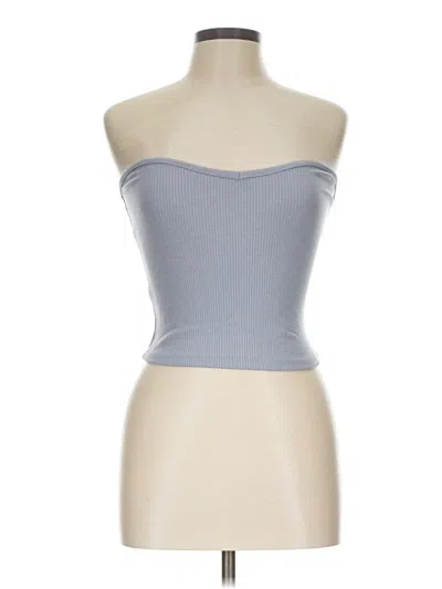 Pre-owned Fashion Nova Tube Top Gray Strapless Neckline Tops