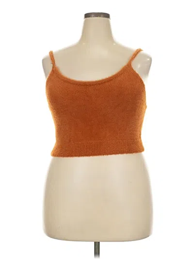 Pre-owned Fashion Nova Tube Top Orange Strapless Neckline Tops