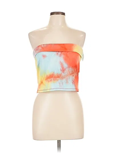 Fashion Nova Tube Top Red Strapless Neckline Tops In Multi