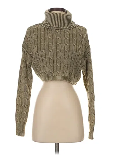 Pre-owned Fashion Nova Turtleneck Sweater In Green