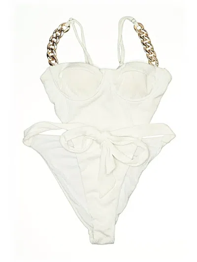 Pre-owned Fashion Nova Two Piece Swimsuit In White