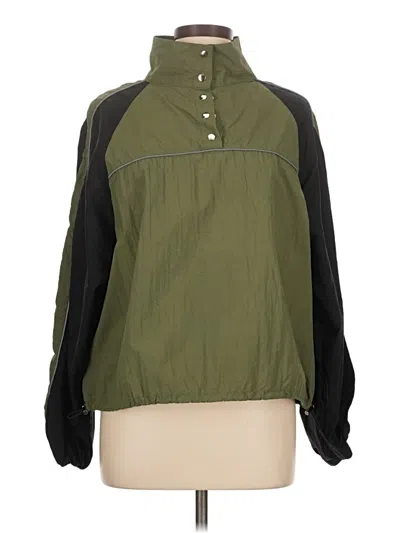 Pre-owned Fashion Nova Windbreaker Jacket In Green
