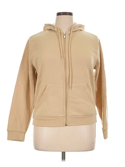 Pre-owned Fashion Nova Zip Up Hoodie In Tan