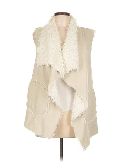 Pre-owned Fashion On Earth Faux Fur Vest In White