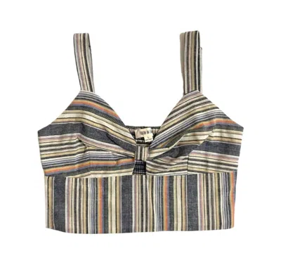 Fashion On Earth Women's Bra Striped Crop Top In Multicolor