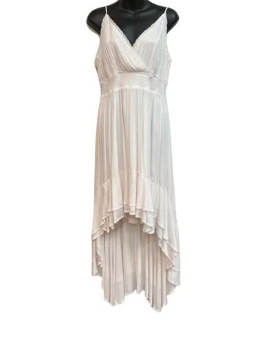 Fashion On Earth Women's Lace Trim High Low Dress In Blush In Gold