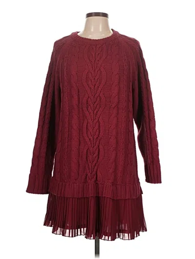 Fashion Pullover Sweater In Burgundy