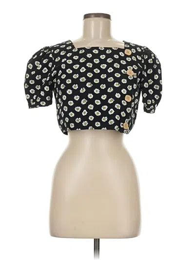 Pre-owned Fashion Short Sleeve Blouse In Black