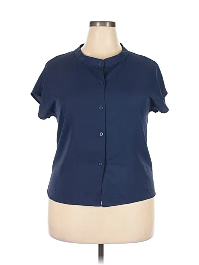 Pre-owned Fashion Short Sleeve Blouse In Blue