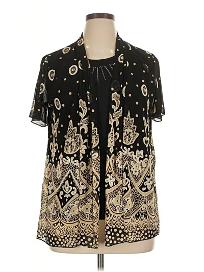 Pre-owned Fashion Short Sleeve Blouse In Gold