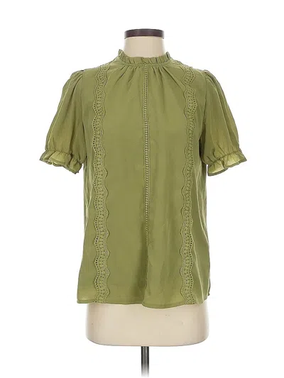 Pre-owned Fashion Short Sleeve Blouse In Green