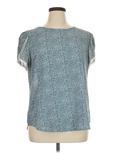 Pre-owned Fashion Short Sleeve Blouse In Teal