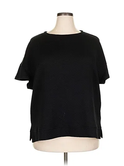 Pre-owned Fashion Short Sleeve Top Black Crew Neck Tops