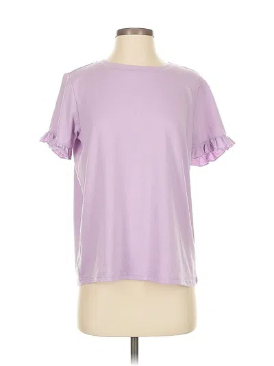 Pre-owned Fashion Short Sleeve Top Purple Crew Neck Tops